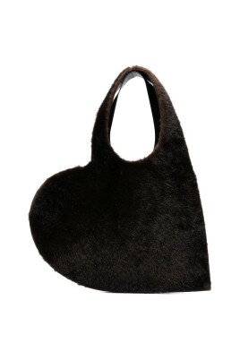 brown-heart-shape-fur-handbag