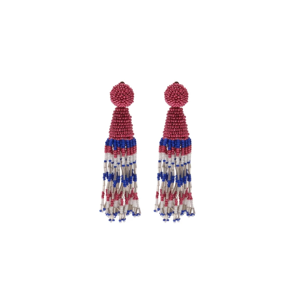 Maliparmi Vrouw Purper Accessoires Dames, Paars, One Size, Katoen, Garden Beads Earrings