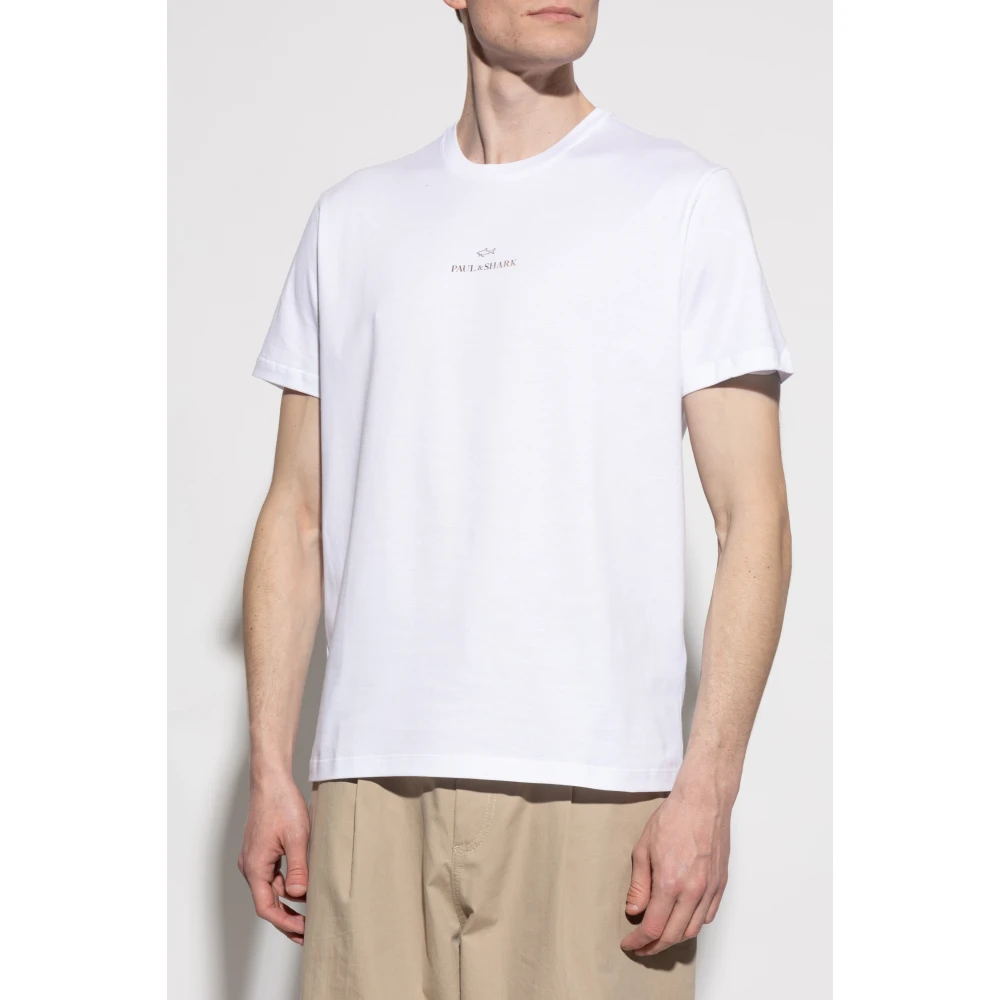 PAUL & SHARK T-shirt met bedrukt logo White Heren