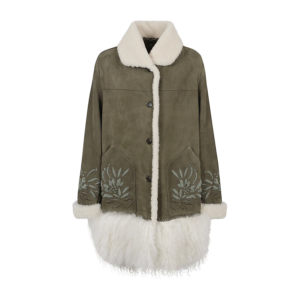 Ermanno Scervino Groene Jas met Borduurdetail Green Dames