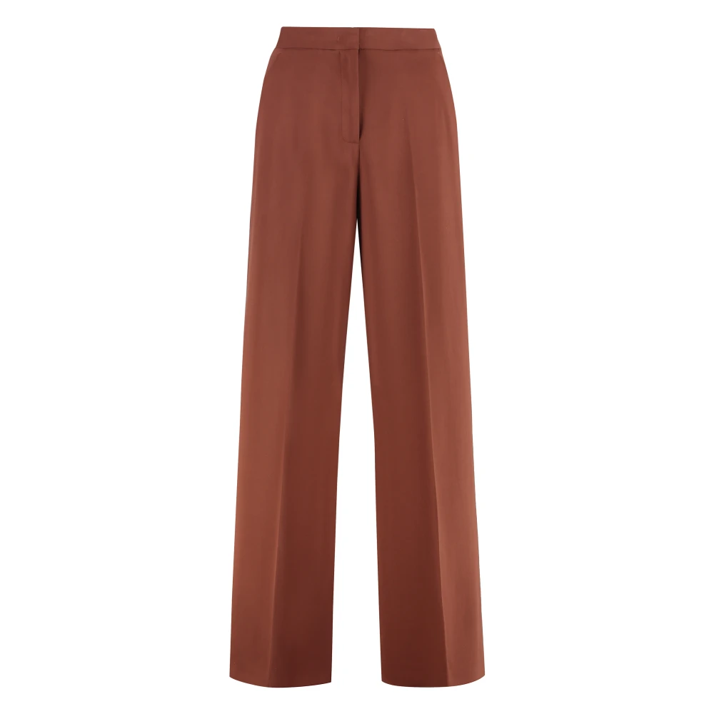 Pinko Women's Brown Pergamino High-Waist Wide-Leg Trousers