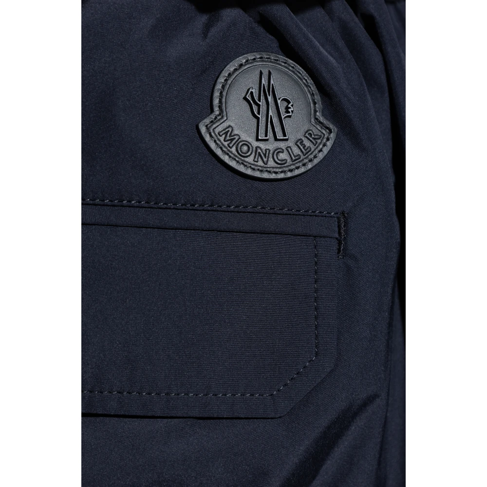 Moncler Wijdvallende nylonbroek Blue Heren