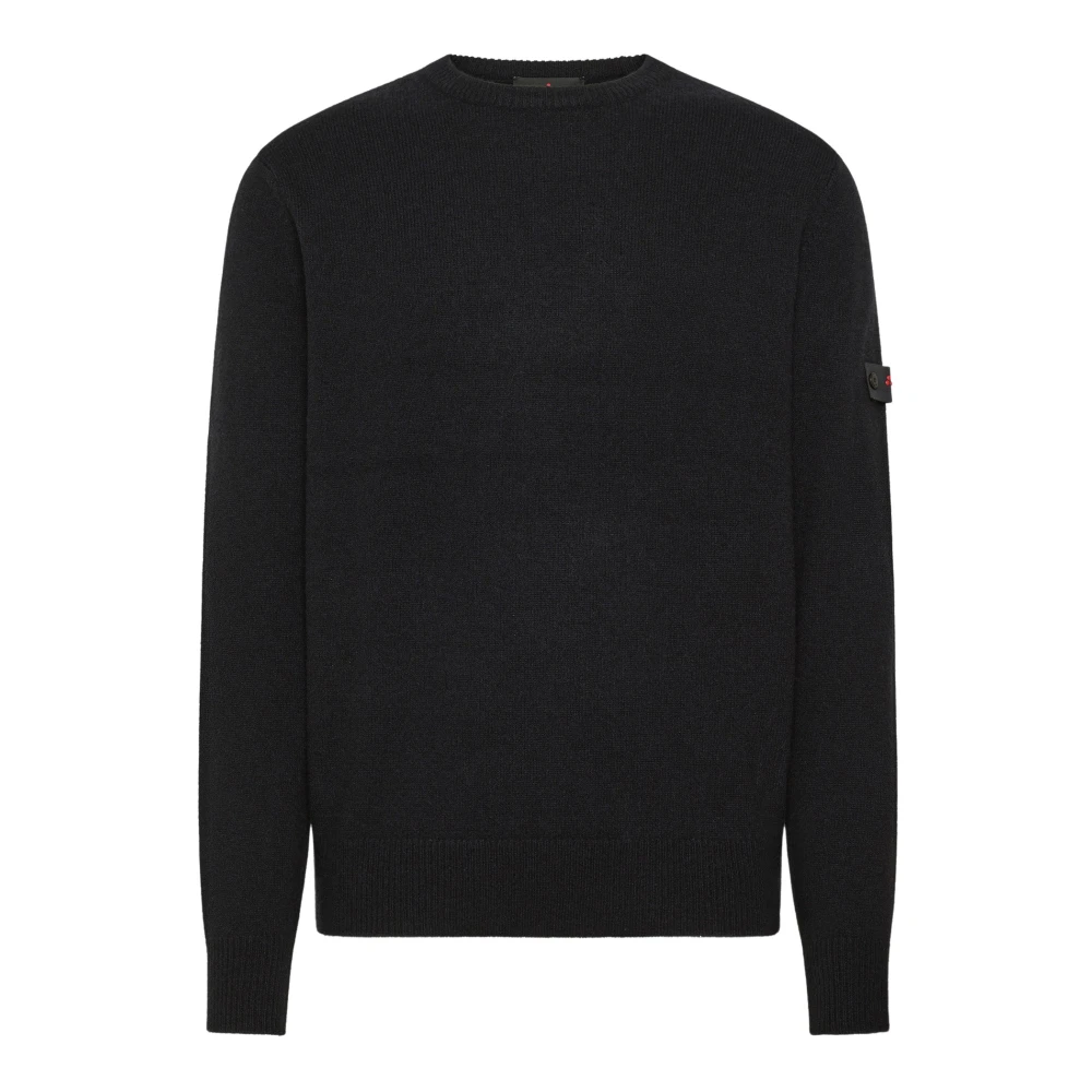 Peuterey , Round-Neck Knitwear, Male, Blue, M, Jumper With Logo Patch - Image 3