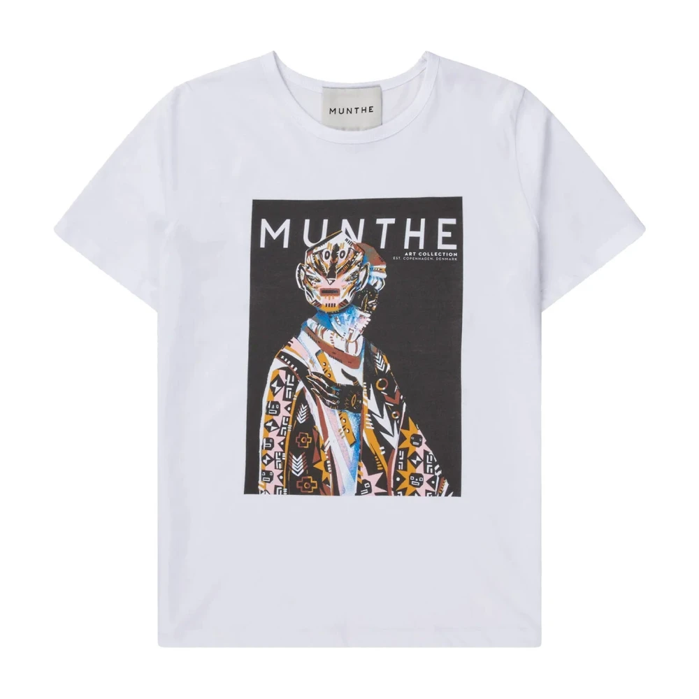 Munthe Grafische Print T-Shirt Wit White Dames