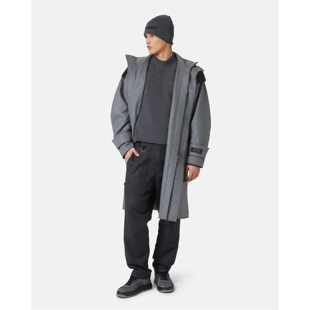 Iceberg Dufflejas van dubbele stof Gray Heren