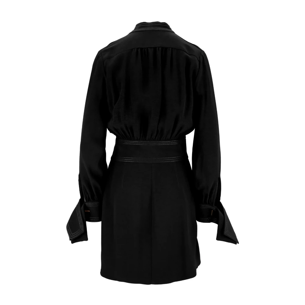Elisabetta Franchi Korte jurk met rits en knoop Black Dames
