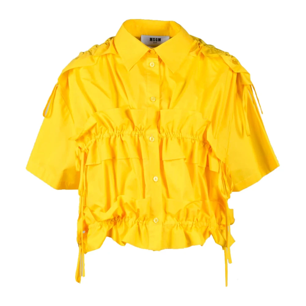 Msgm Katoenen Overhemd Yellow Dames