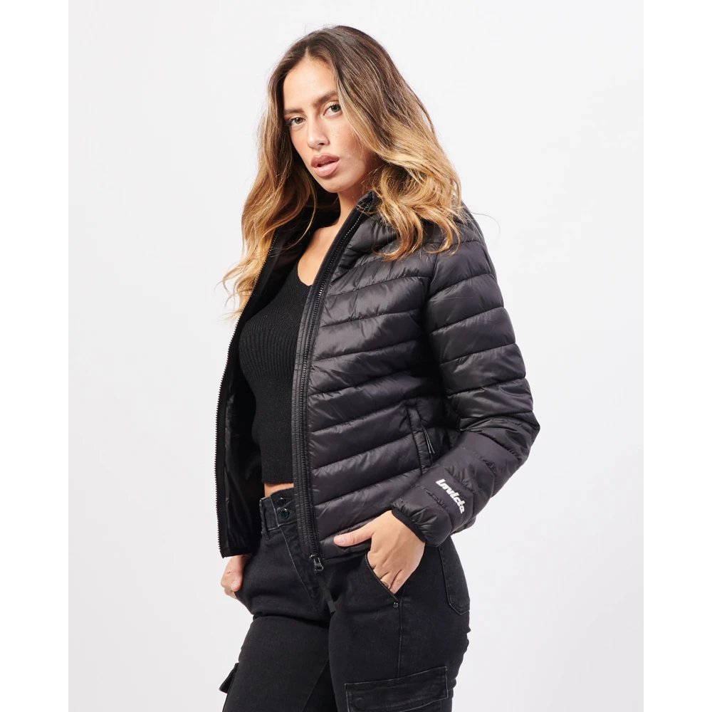 Invicta Korte Zwarte Gewatteerde Jas met Capuchon Black Dames