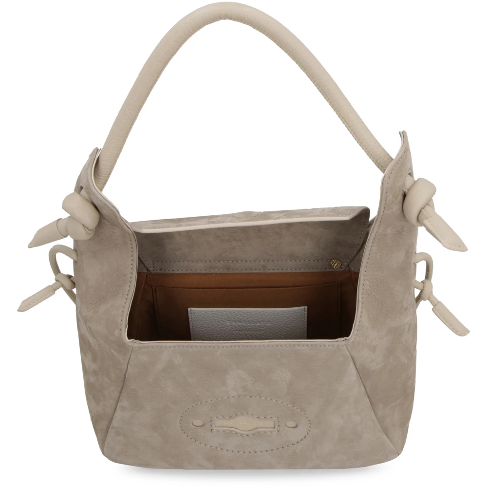 Zanellato Leren handtas met magnetische flap Gray Dames