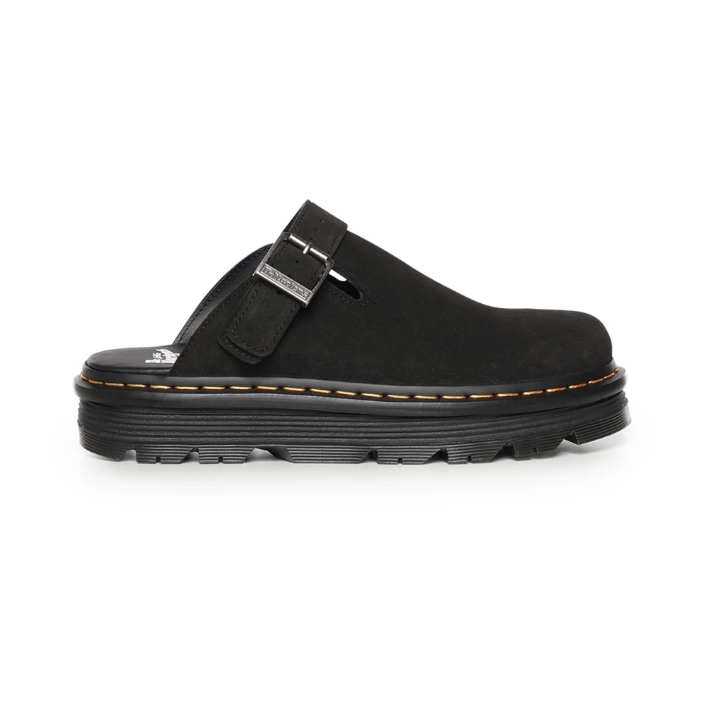 Dr. Martens Zebzag Suede Slingback Platform Mules - Male - Mules - Black - 9 1/2 Uk - Shoes