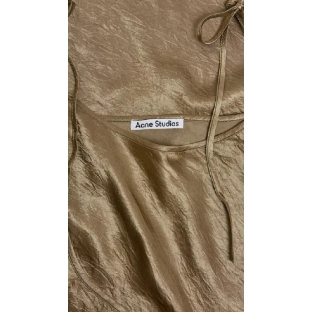Acne Studios Satijnen jurk in Oud Groen Brown Dames