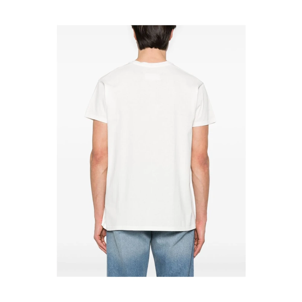 Maison Margiela Wit Handtekening Logo Ronde Hals T-shirt White Heren