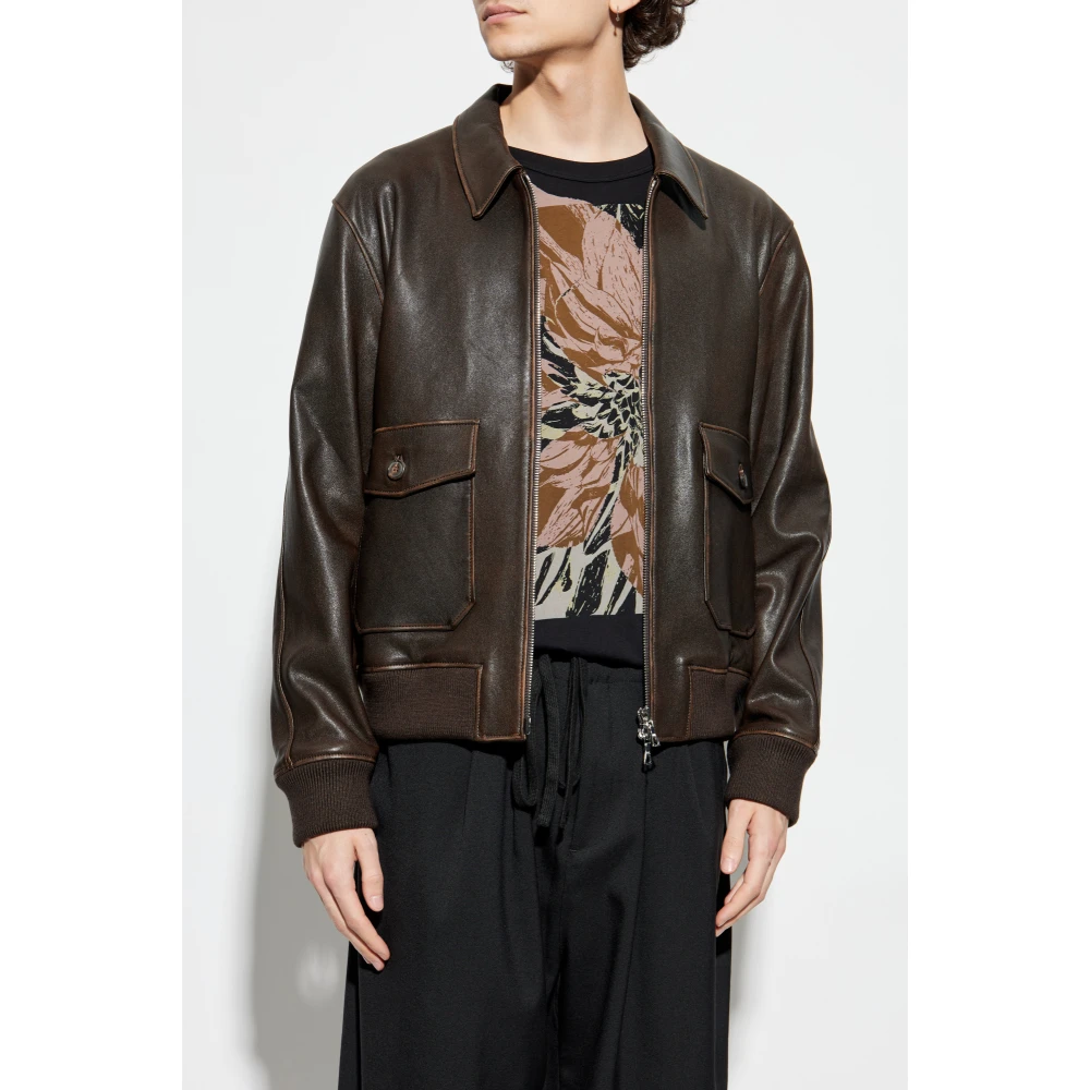 Officine Générale Leren jas Brown Heren
