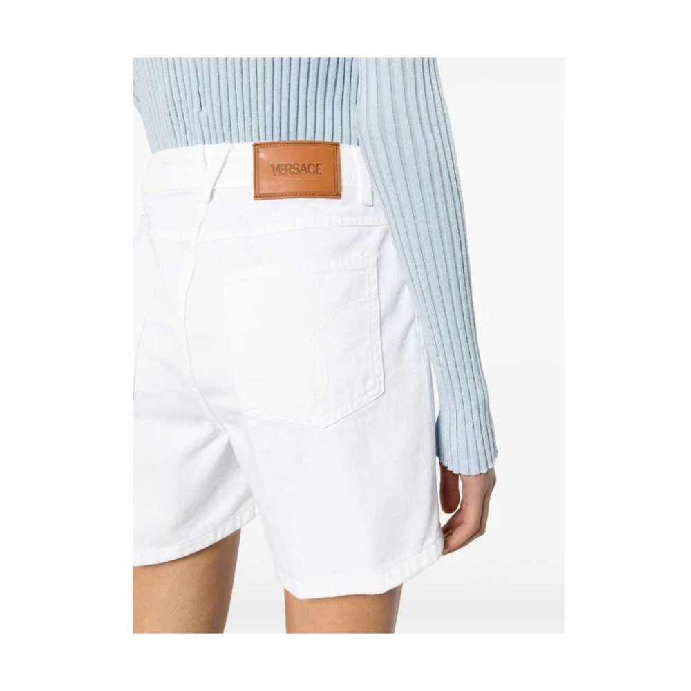 Versace Witte Denim Shorts White Dames