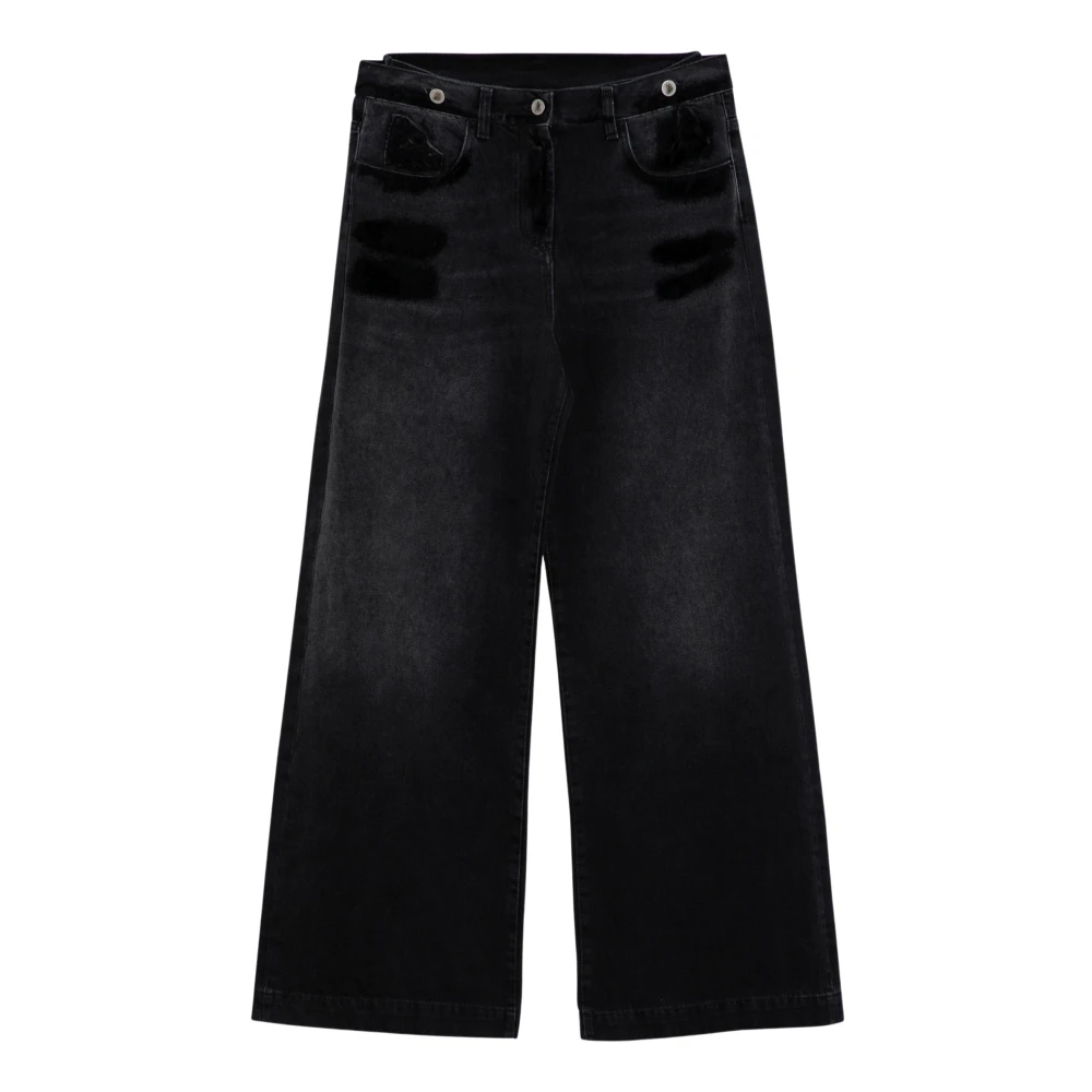 The Attico Palazzo Stijl Denim Jeans Black Dames