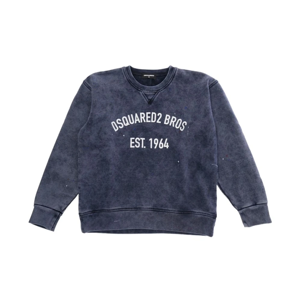 Dsquared2 Unisex Kids Blue Felpa Con Logo - Kids Sweatshirts - 16 Y - Kids