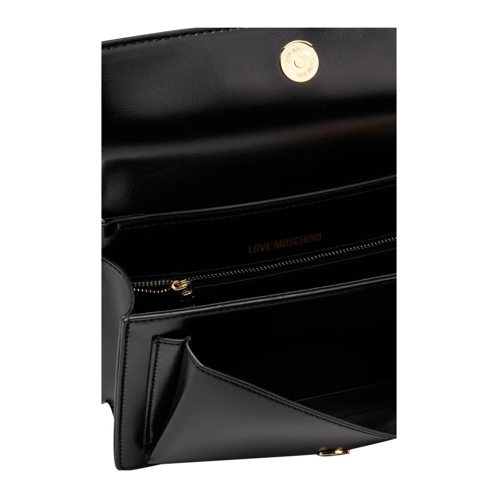 Love Moschino Crossbody Chain Tas met Front Logo Black Dames