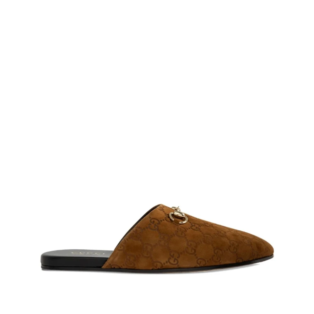 Gucci Men's Brown Mules, 7 1/2 Uk, Mule With Horsebit