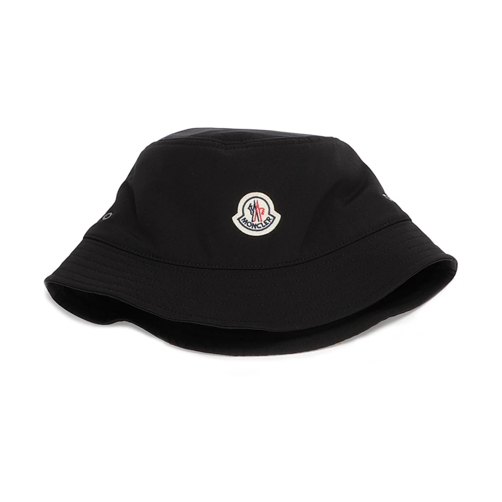 Moncler Zwarte Bucket Hat met Voorlogo Black Dames