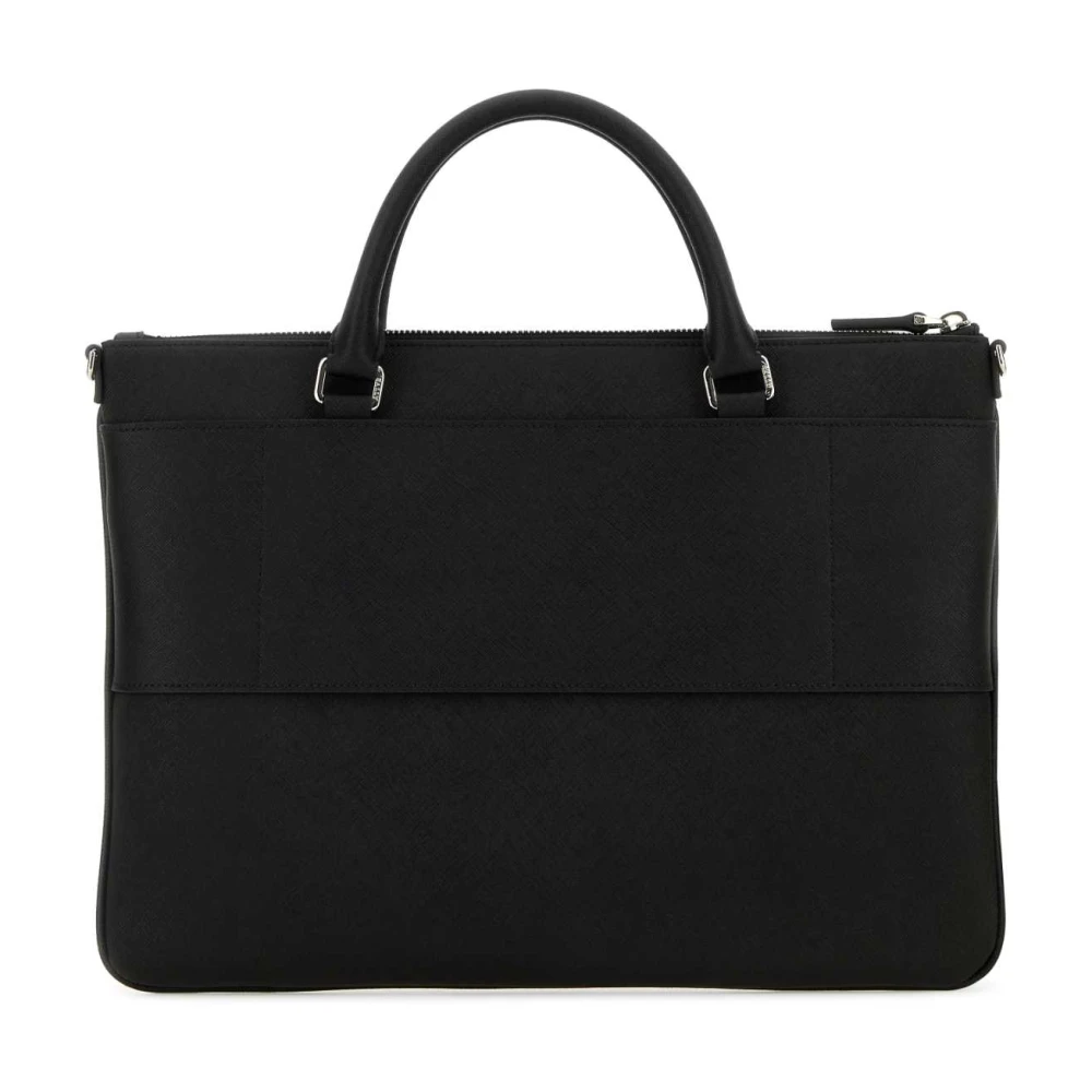 Bally Stijlvolle zwarte leren handtas Black Heren