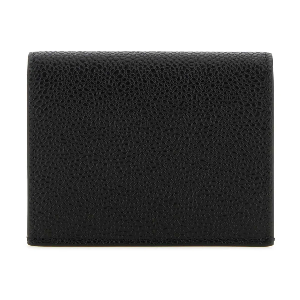 Thom Browne Klassieke Zwarte Leren Kaarthouder Black Dames