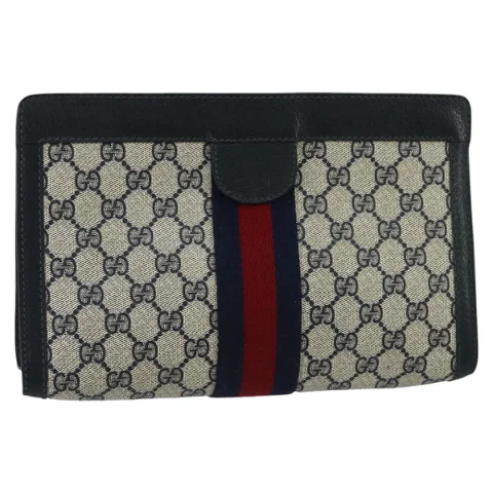 Gucci Vintage Pre-owned Canvas clutches Blue Dames