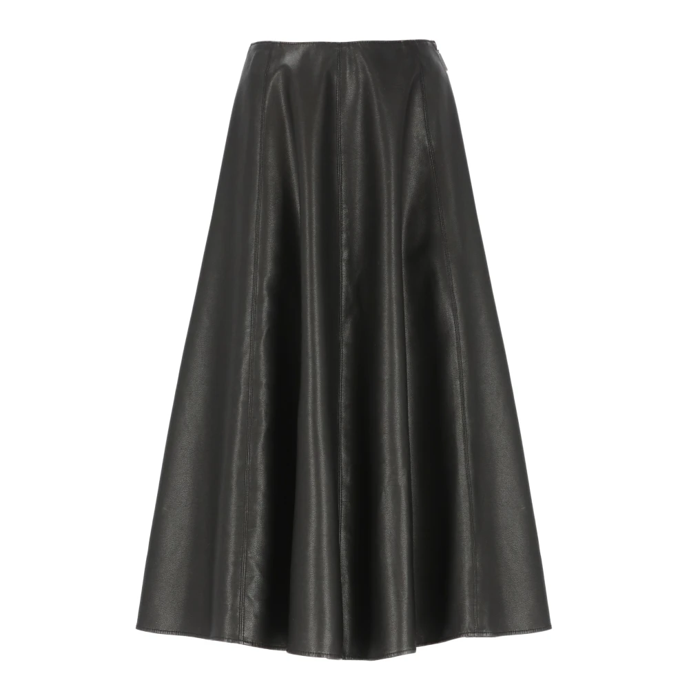 Msgm Zwarte Synthetisch Leren Rok Black Dames