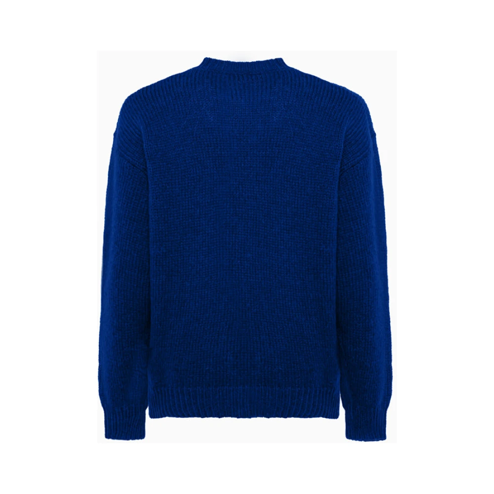 Roberto Collina Zachte Alpaca Wol Crew Neck Sweater Blue Heren
