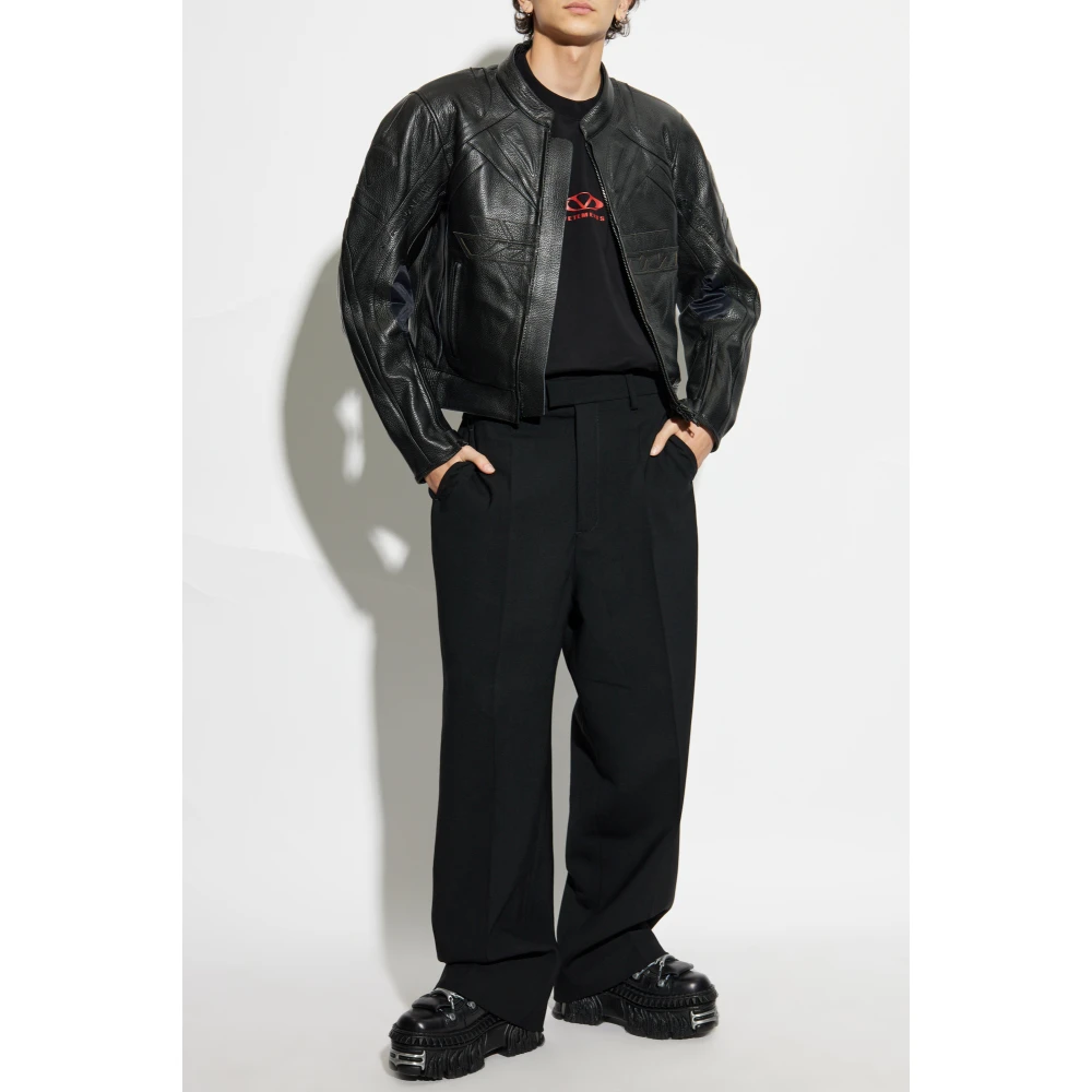 Vetements Leren jas Black Heren