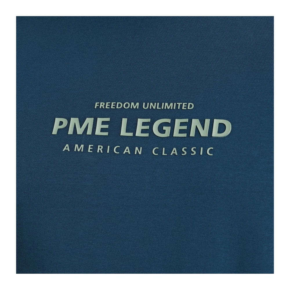 PME Legend Heren T-shirt met Ronde Hals van Katoen Elastaan met Artwork Blue Heren