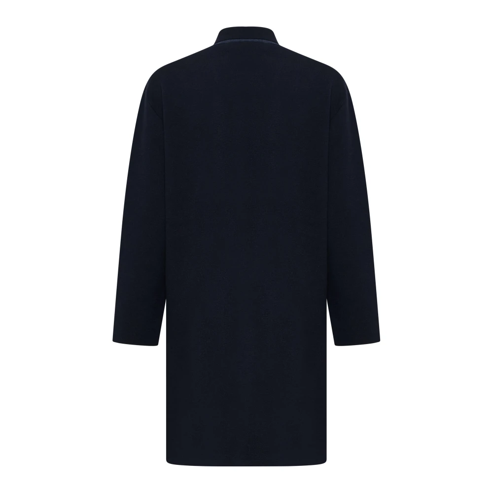 Roberto Collina Blauwe Wollen Jas Blue Heren