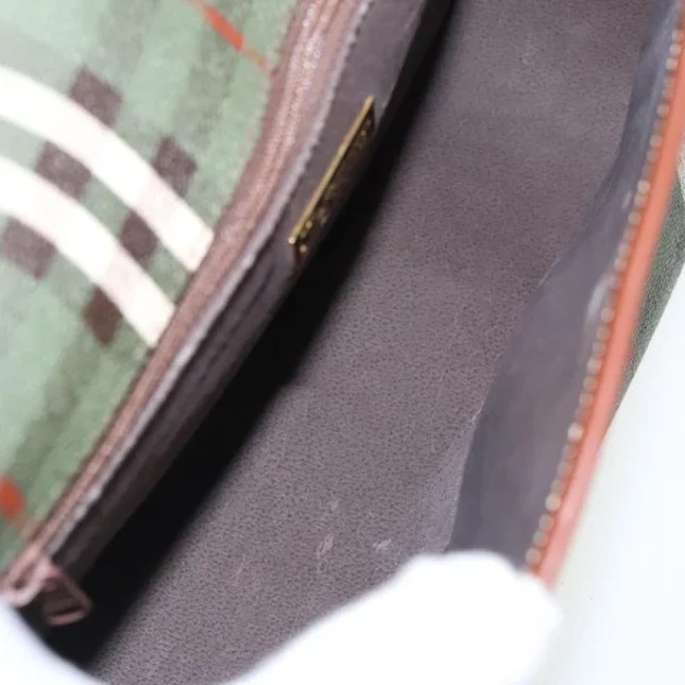 Burberry Vintage Pre-owned Canvas shoulder-bags Green Dames