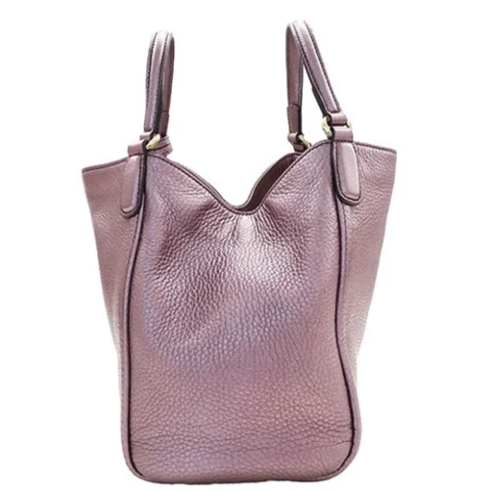 Gucci Vintage Pre-owned Leather handbags Purple Dames