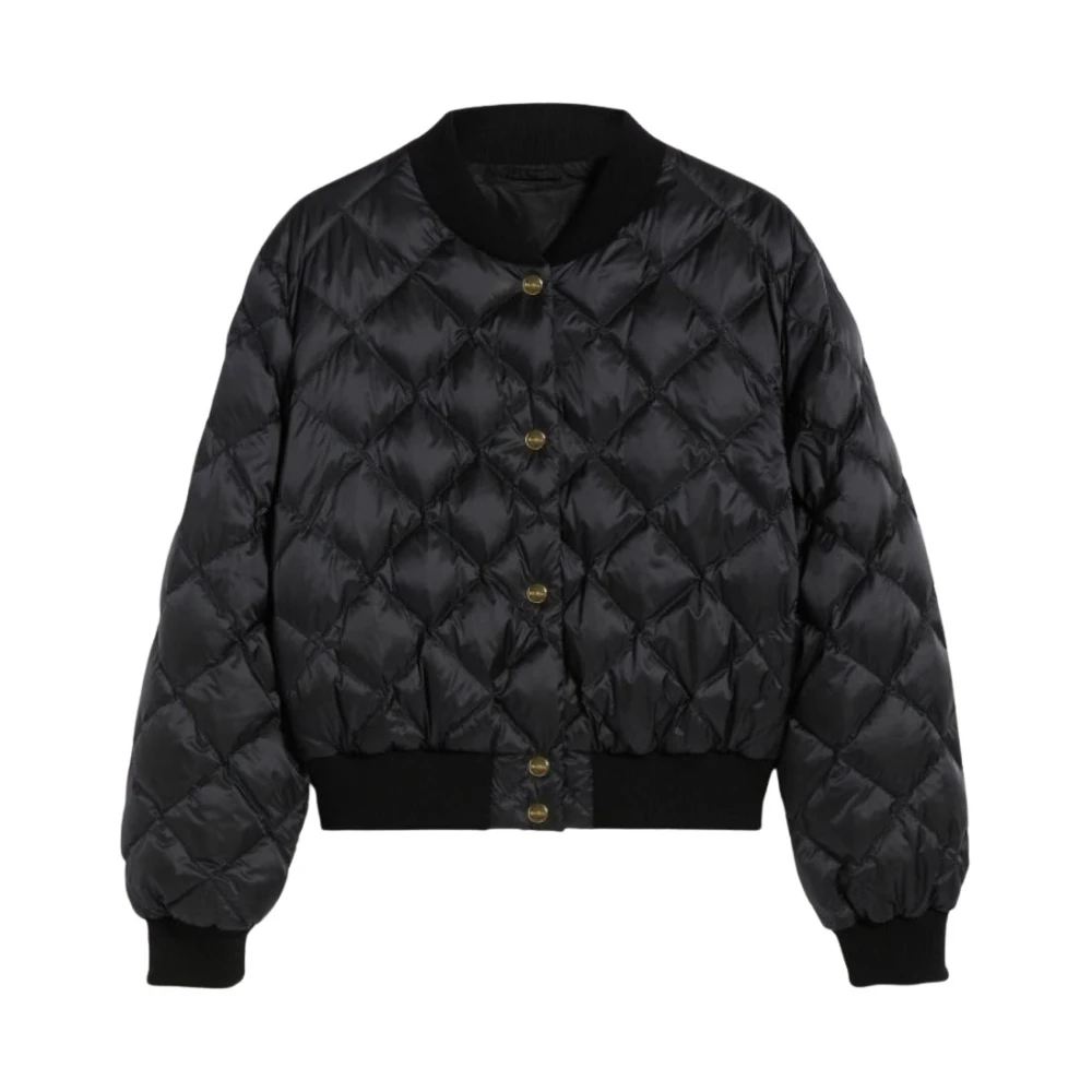 Max Mara Nylon Puffer en Parka Jassen Black Dames