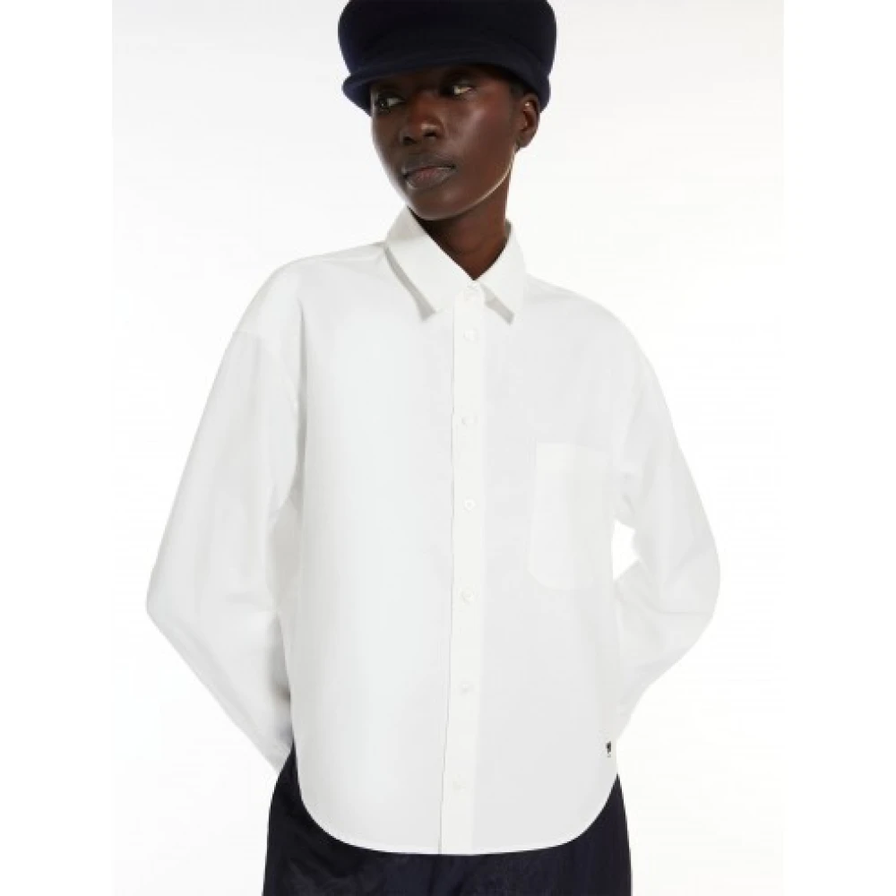 Max Mara Klassieke Witte Oxford Katoenen Overhemd White Dames