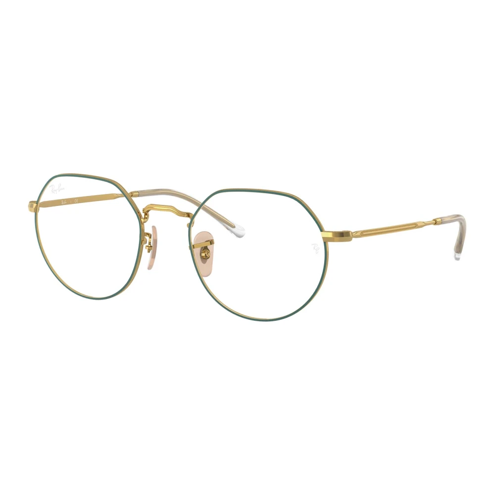 Ray - Ban Unisex Green Rx6465 Jack 3136 Optical Frames Metal Transparent Geometric Normal - Image 4