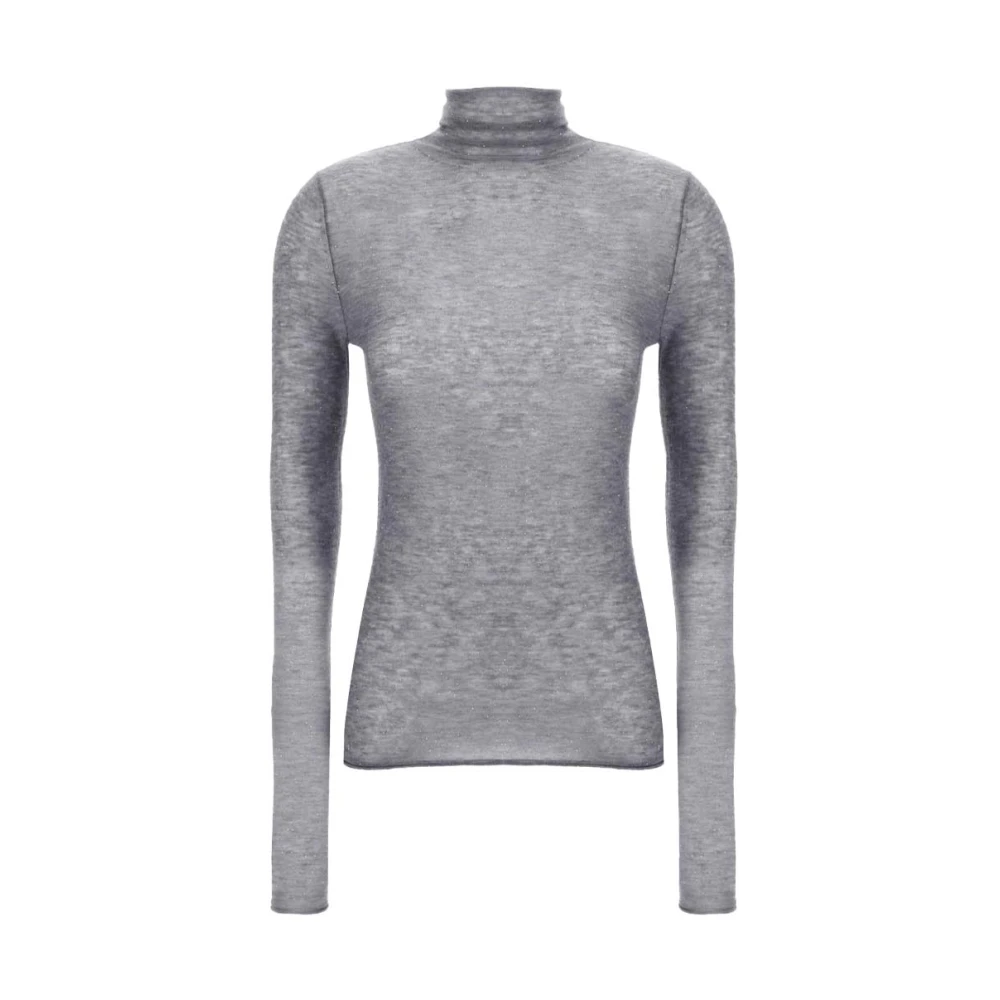 Pinko Women's Gray Moss Turtleneck - Turtlenecks - L - Knitwear