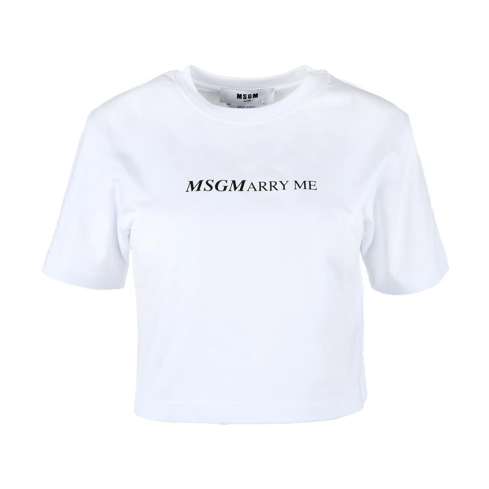 Msgm Witte T-shirt voor vrouwen White Dames