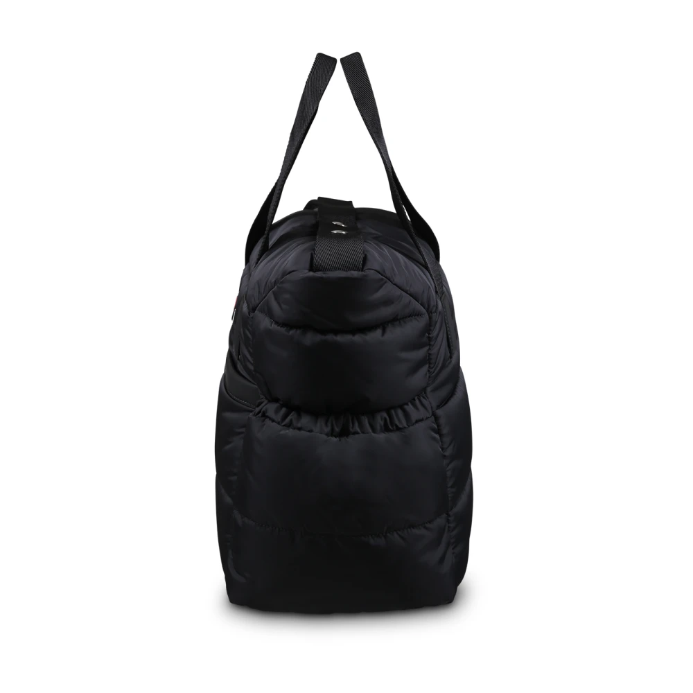 Moncler Gewatteerde Zwarte Verzorgingstas met Leren Details Black Unisex