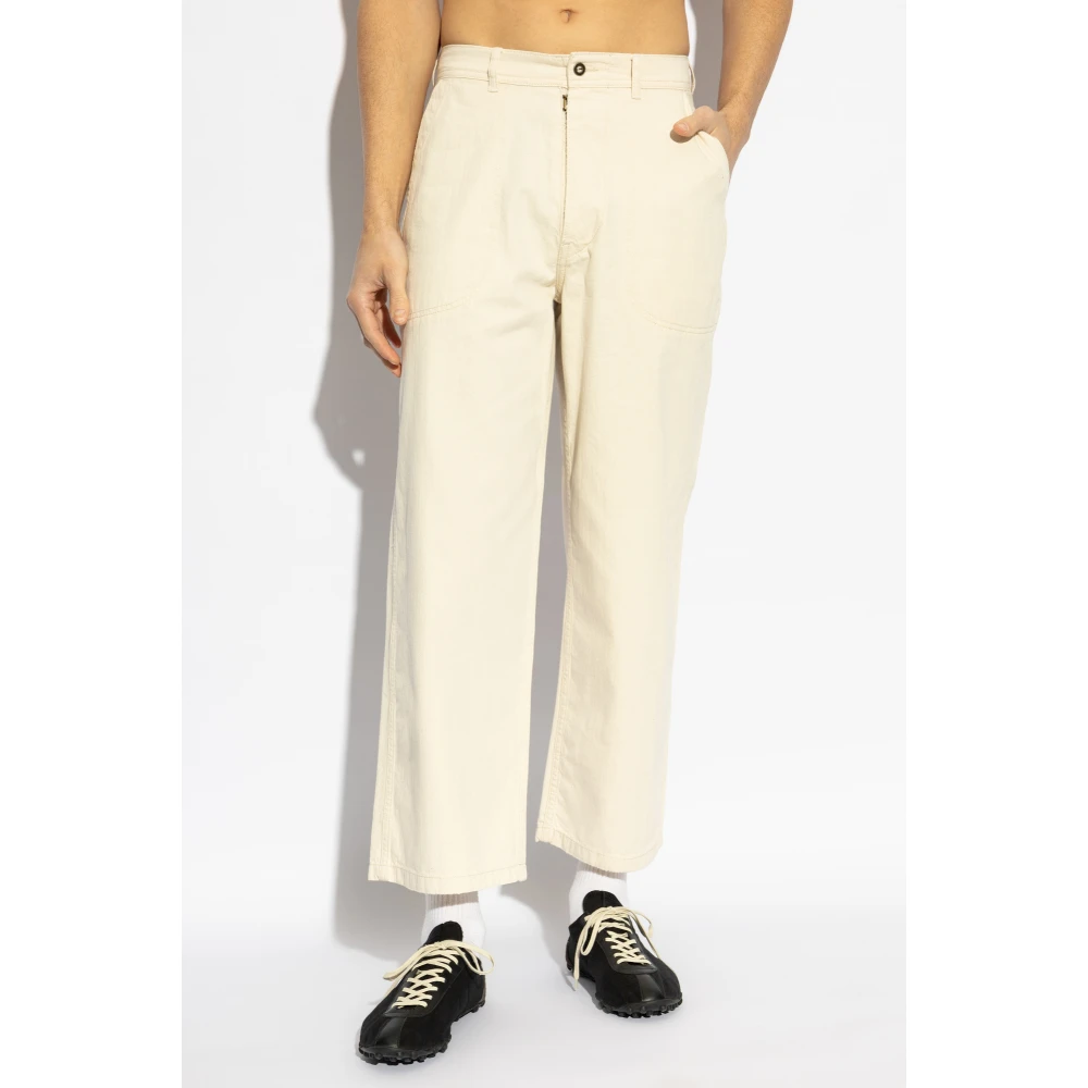 Maison Margiela Hoge taille broek Beige Heren