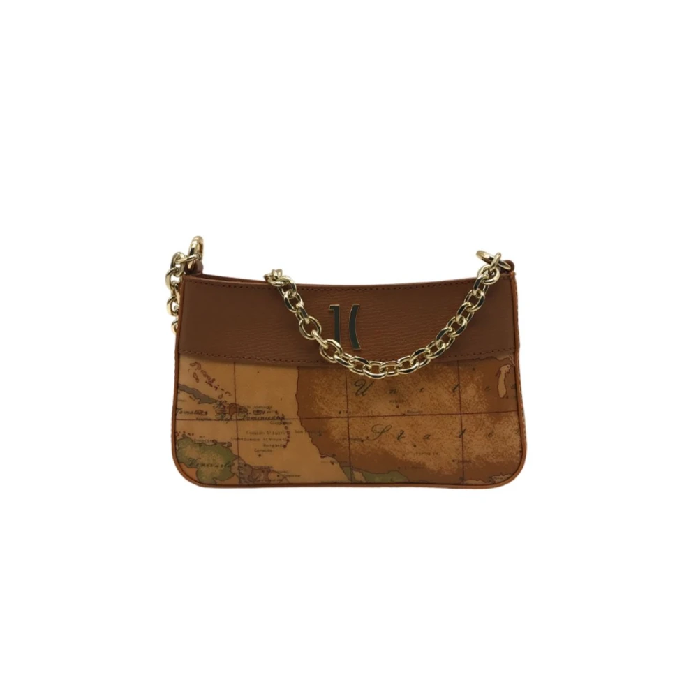 Alviero Martini 1a Classe Geoclassic Schoudertas met Kettinghengsel Brown Dames