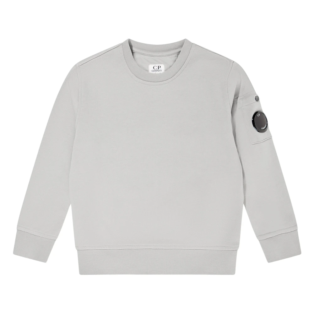 C.p. Company Boys Gray Kids Sweatshirts, 4 Y, Lens Cotton Fleece Sweatshirt