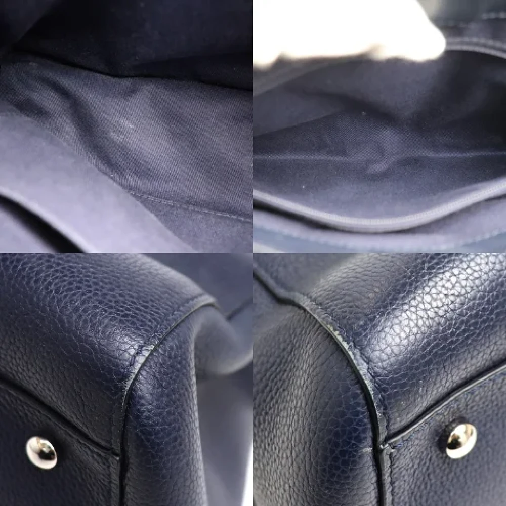 Chanel Vintage Pre-owned Leather chanel-bags Blue Dames
