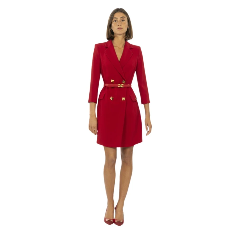 Elisabetta Franchi Korte jas met lange mouwen Red Dames