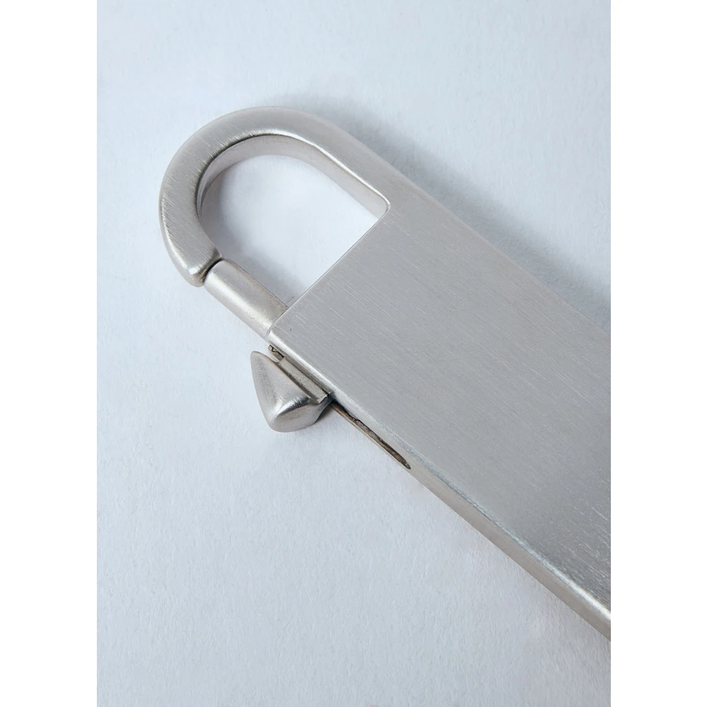 Rick Owens Geborstelde Zilveren Metalen Sleutelhanger Gray Heren