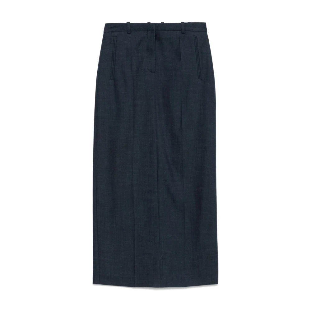 Boss Black Blauwe Denim Rok Blue Dames