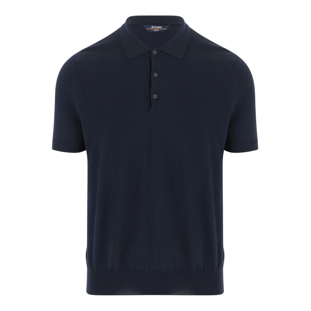 K-way Klassieke Katoenen Poloshirt Navy Blue Heren