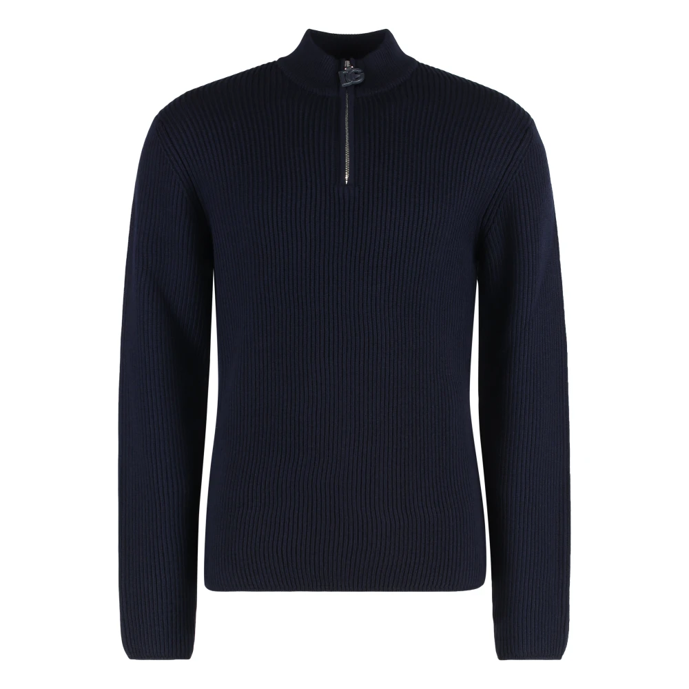 Dolce & Gabbana Men's Blue Turtlenecks, L, Virgin Wool Jumper