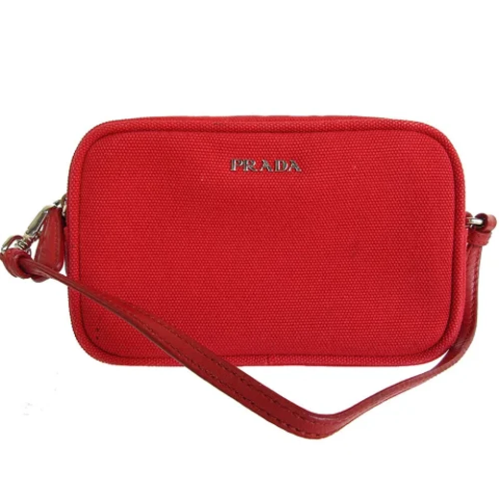 Prada Vintage Pre-owned Canvas prada-bags Red Dames
