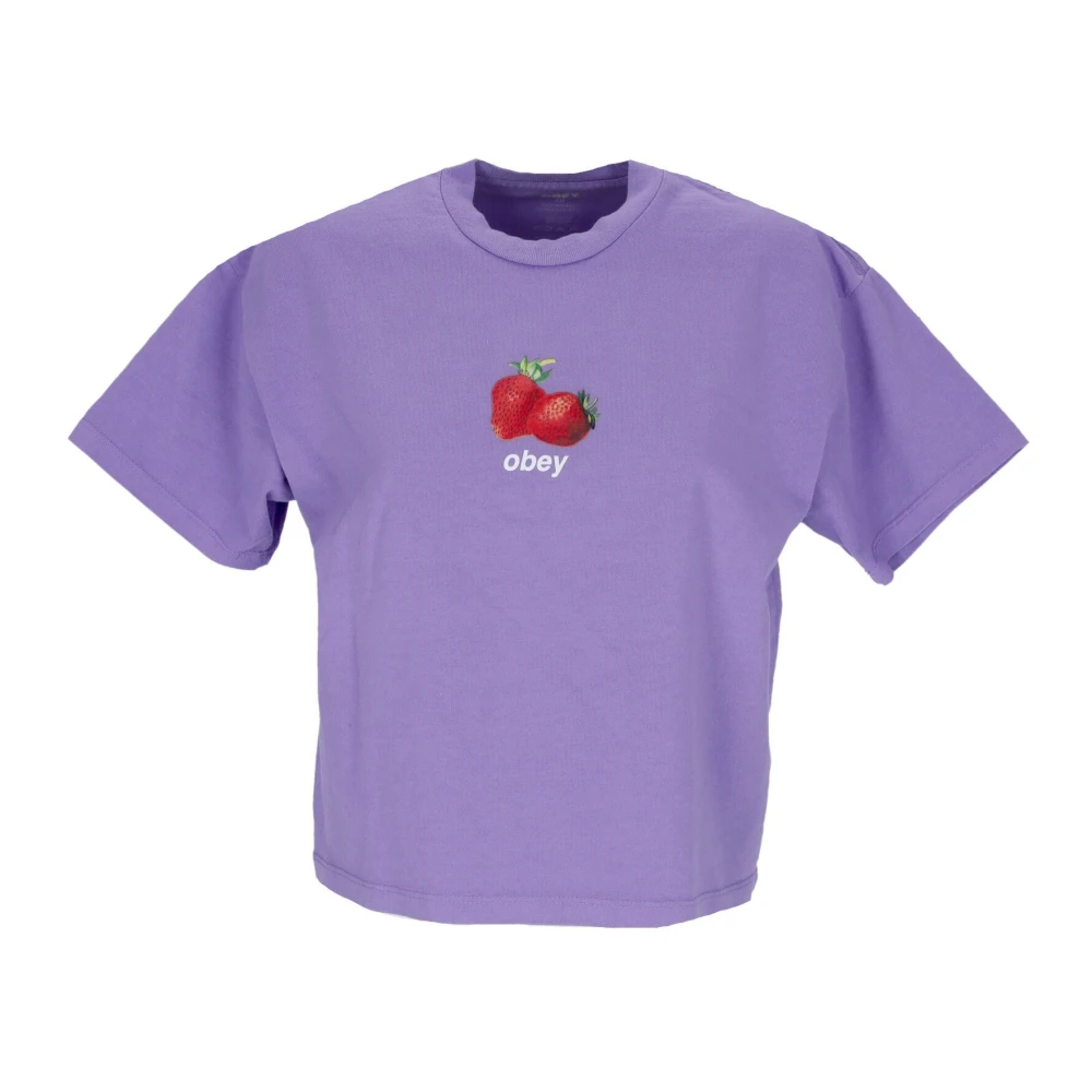 Obey Lavendel Tuinbessen Crop Tee Dames Purple Dames